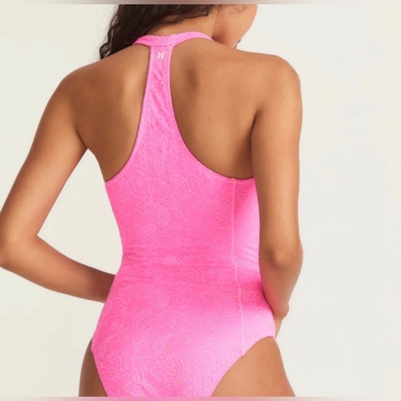 LOVESHACKFANCY X HURLEY - EYELET PAISLEY MODERATE ONE PIECE Cotton Candy - Picture 6 of 16